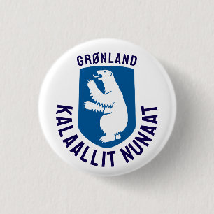 Wapen van Groenland - namen toegevoegd Ronde Button 3,2 Cm