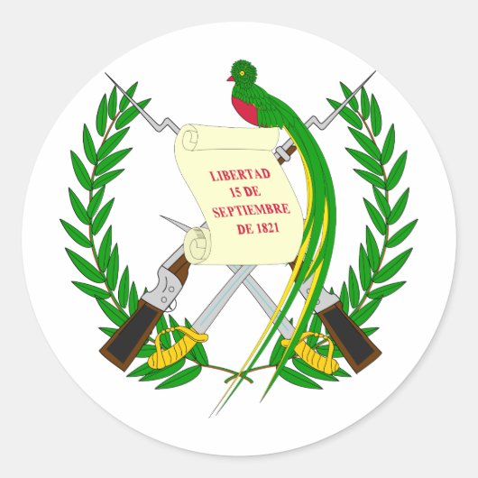 wapen van Guatemala Ronde Sticker (Voorkant)