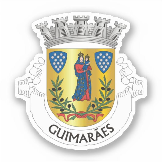 Wapen van Guimarães, Portugal Sticker (Voorkant)