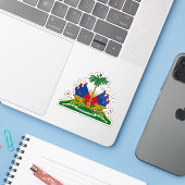 Wapen van Haïti Sticker (Laptop met iPhone)