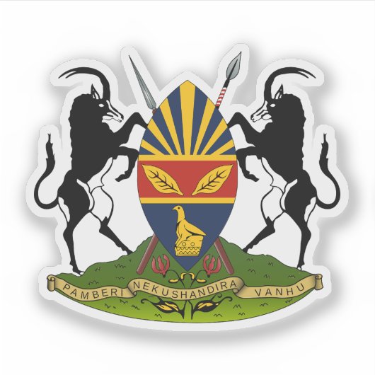 Wapen van Harare (vorm: Salisbury), Zimbabwe Sticker (Voorkant)