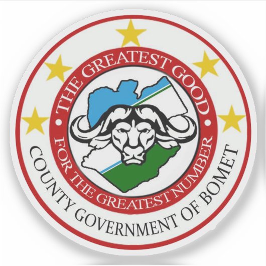 Wapen van het Bomet County,Republiek Kenia Sticker (Voorkant)