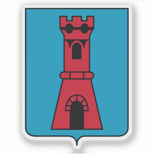 Wapen van het castello van Serravalle Sticker (Voorkant)