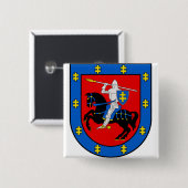 Wapen van het district Vilnius Vierkante Button 5,1 Cm (Voorkant /achterkant)