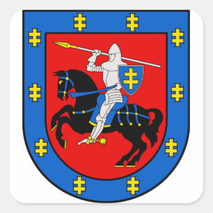 Wapen van het district Vilnius Vierkante Sticker