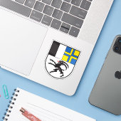 Wapen van het kanton Graubünden, Zwitserland Sticker (Laptop met iPhone)