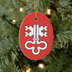 Wapen van het kanton Nidwalden Keramisch Ornament