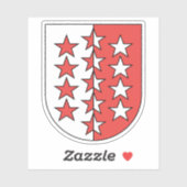 Wapen van het kanton Wallis, Zwitserland Sticker (Vel)