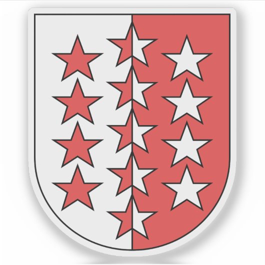 Wapen van het kanton Wallis, Zwitserland Sticker (Voorkant)