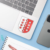 Wapen van het kanton Wallis, Zwitserland Sticker (Laptop met iPhone)