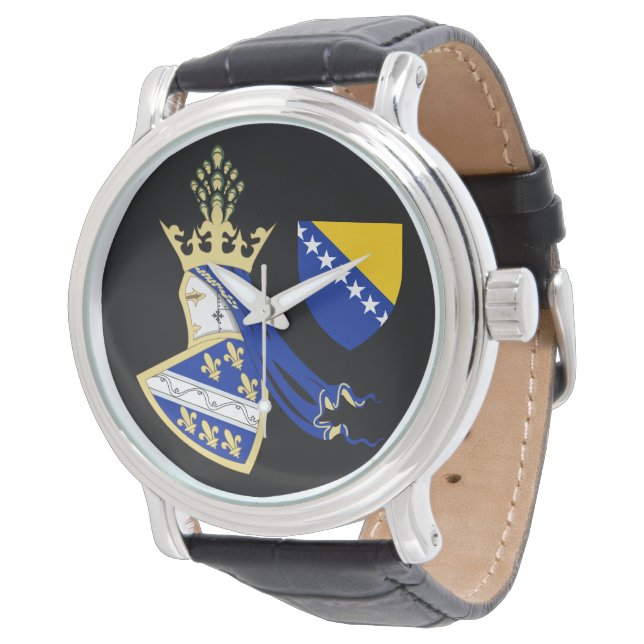 Wapen van het Koninkrijk Bosnië Horloge (Gekanteld)