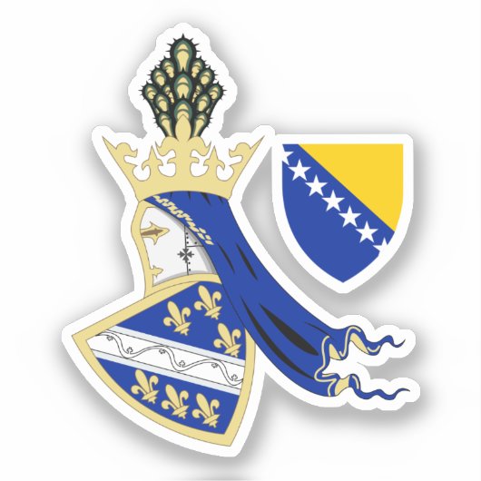 Wapen van het Koninkrijk Bosnië Sticker (Voorkant)