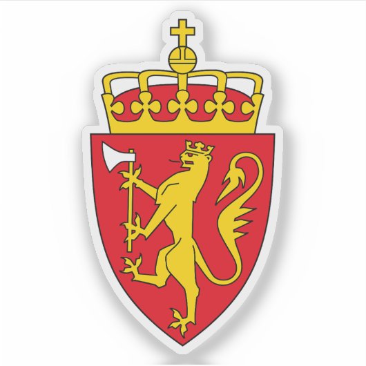 Wapen van het Koninkrijk Noorwegen Sticker (Voorkant)