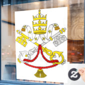 Wapen van het Vaticaan Premium Kunst Embleem Raamsticker (Cafe Raam)