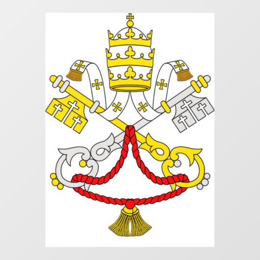 Wapen van het Vaticaan Premium Kunst Embleem Raamsticker (Vel)