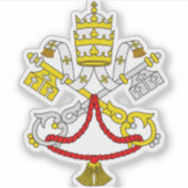 Wapen van het Vaticaan Premium Kunst Embleem Sticker (Voorkant)
