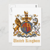 WAPEN VAN HET VERENIGD KONINKRIJK BRIEFKAART (Voorkant / Achterkant)