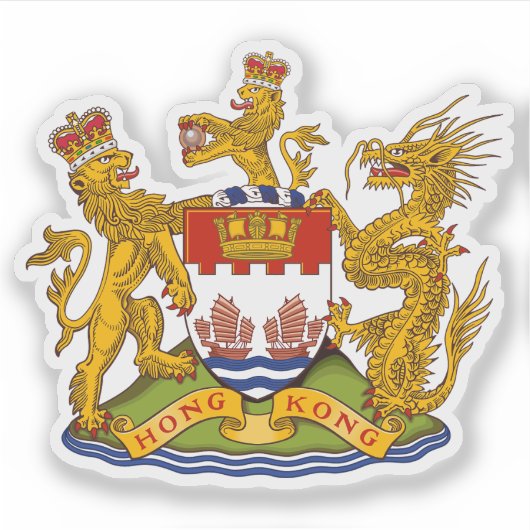 Wapen van Hong Kong (1995-1997) Sticker (Voorkant)