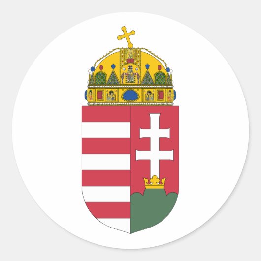 Wapen van Hongarije Ronde Sticker (Voorkant)