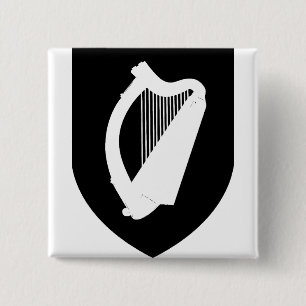 Wapen van Ierland Vierkante Button 5,1 Cm