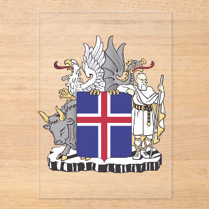Wapen van IJsland Mythologische Bewakers Kunst Acryl Uitnodigingen