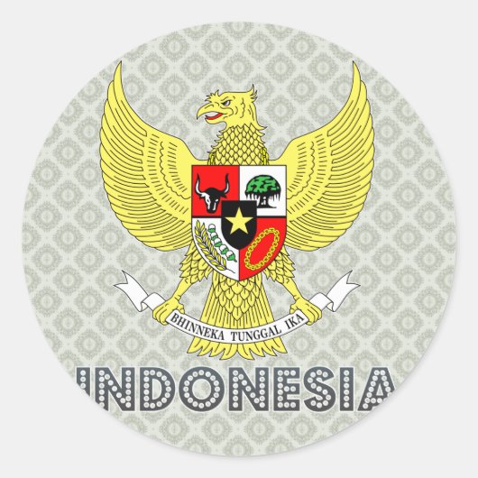 Wapen van Indonesië Ronde Sticker (Voorkant)
