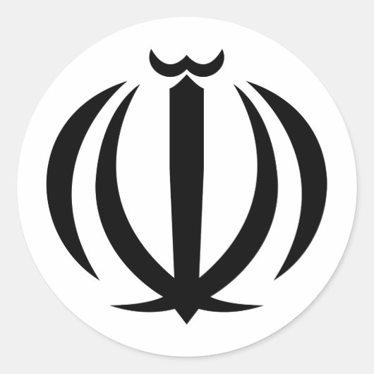 wapen van iran ronde sticker (Voorkant)