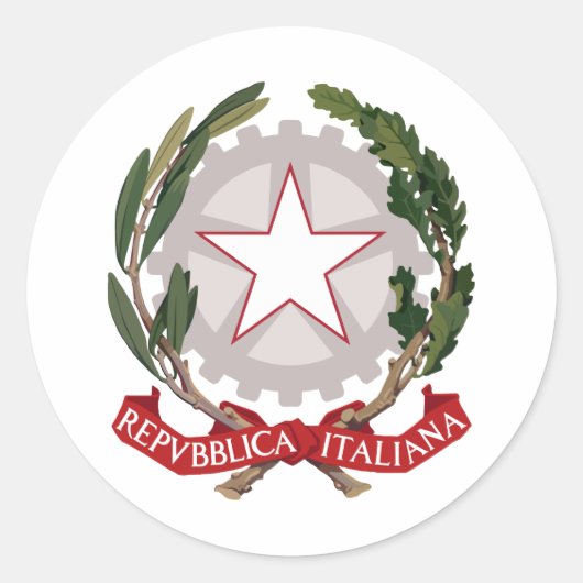 wapen van italië ronde sticker (Voorkant)