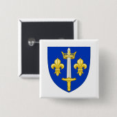 Wapen van Jeanne d'Arc Vierkante Button 5,1 Cm (Voorkant /achterkant)