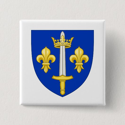Wapen van Jeanne d'Arc Vierkante Button 5,1 Cm (Voorkant)