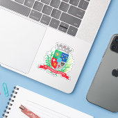 Wapen van Joinville, Brazilië Sticker (Laptop met iPhone)
