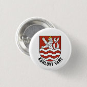 Wapen van Karlovy Vary, Tsjechië Ronde Button 3,2 Cm (Voorkant /achterkant)