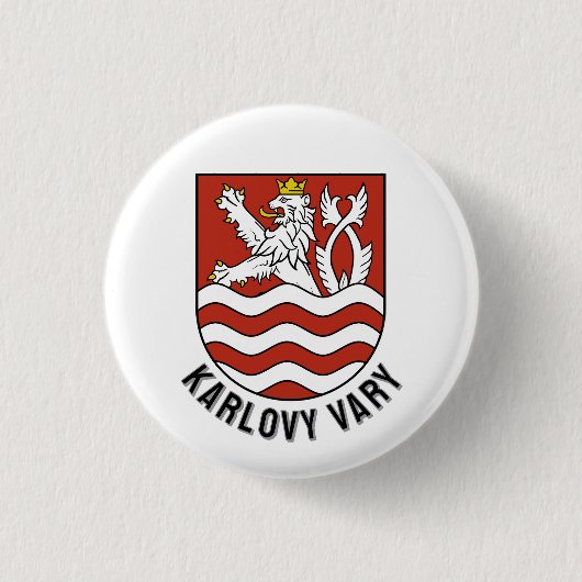 Wapen van Karlovy Vary, Tsjechië Ronde Button 3,2 Cm (Voorkant)
