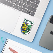 Wapen van Karviná, Tsjechië Sticker (Laptop met iPhone)