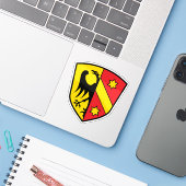 Wapen van Kaufbeuren, Duitsland Sticker (Laptop met iPhone)