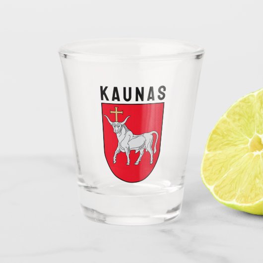 Wapen van Kaunas, Litouwen Shot Glas (Voorkant)