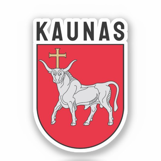 Wapen van Kaunas, Litouwen Sticker (Voorkant)
