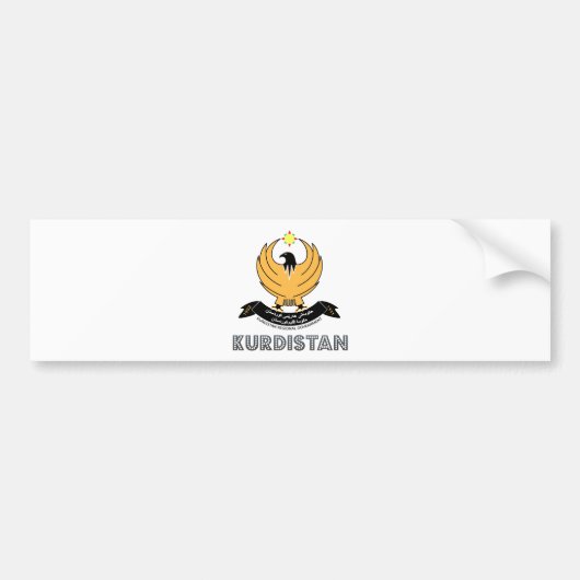Wapen van Koerdistan Bumpersticker (Voorkant)