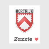 Wapen van Kortrijk, België Sticker (Vel)