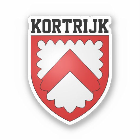Wapen van Kortrijk, België Sticker (Voorkant)