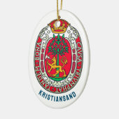 Wapen van Kristiansand, NOORWEGEN Keramisch Ornament (Links)