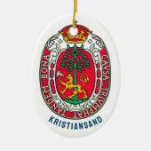 Wapen van Kristiansand, NOORWEGEN Keramisch Ornament (Voorkant)