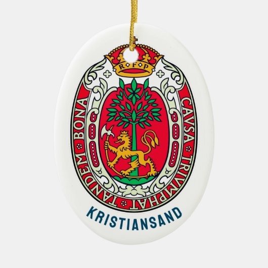 Wapen van Kristiansand, NOORWEGEN Keramisch Ornament (Voorkant)