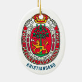 Wapen van Kristiansand, NOORWEGEN Keramisch Ornament (Achterkant)