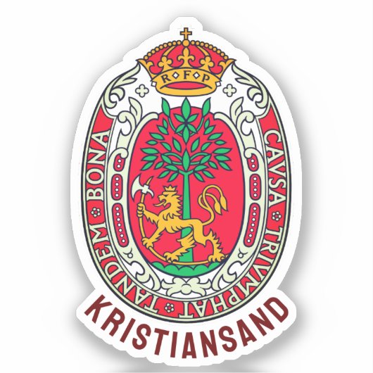 Wapen van Kristiansand, NOORWEGEN Sticker (Voorkant)