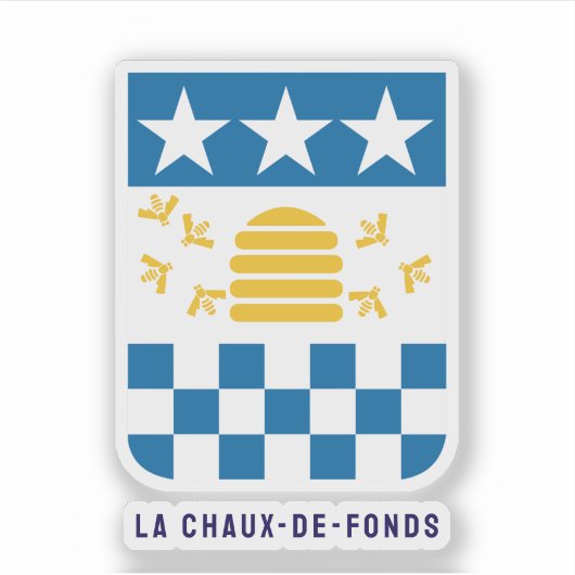 Wapen van La Chaux-de-Fonds, Zwitserland Sticker (Voorkant)