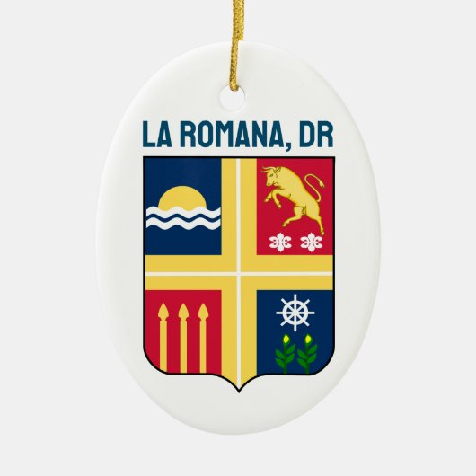 Wapen van La Romana, Dominicaanse Republiek Keramisch Ornament (Voorkant)