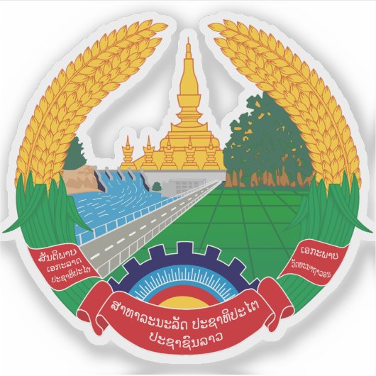 Wapen van Laos Sticker (Voorkant)