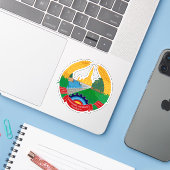 Wapen van Laos Sticker (Laptop met iPhone)