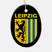 Wapen van Leipzig, Duitsland Keramisch Ornament (Achterkant)